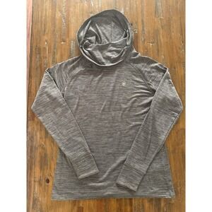 Ariat AriatTEK Hooded Baselayer Hoodie Gray Thumb Holes Neck Gaiter Women XL